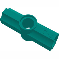 Lego spojka osy a pinu typ 2 - úhel 180°, tmavě tyrkysová (4112918)